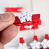 Pack of 50pcs Christmas Clips, Snowflake Red Wood Clothespins for Game Favors Craft, Wood Clips Set for Card Paper Photo Photography Activity (Red...