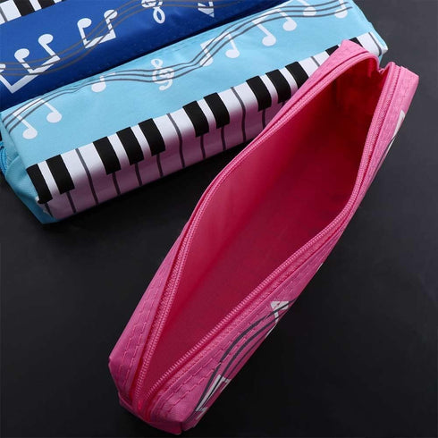 Black violin Oxford Cloth Pencil Case,Square Single Layer Music Notes Piano Keyboard Pencil Case Large Capacity Pen Bags Stationery Office Supplie...