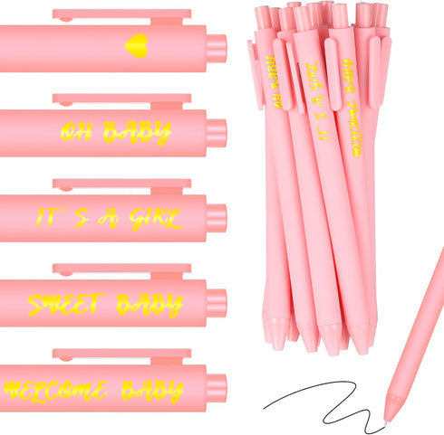 Nuanchu 50 Pcs Baby Shower Pens for Guests It's a Boy or Girl Pens Retractable Baby Shower Favors Baby Shower Decorations Office School Teacher St...