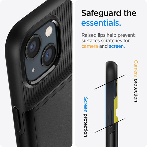 Spigen Slim Armor CS Case Compatible with iPhone 13 Card Slot - Black...