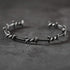 Men Bangle Open Cuff Twist Thorns Wire Titanium Steel Geometric Bracelet Open Cuff Barbed Jewelry Viking Bangles...