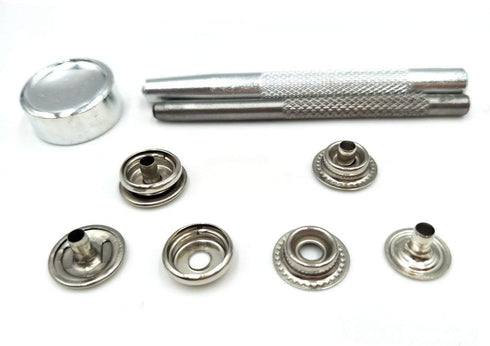 60 Sets 15mm 5/8" Mixed Heavy Duty Snap Fasteners Kit, Metal Snaps for Leather Crafts Sewing Repair Clothing Button Kit with Snap Installation Too...