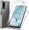for TCL 40 XL Case, with Tempered Glass Screen Protector Crystal Clear Full-Body Rugged Hybrid Bumper Shockproof Protective Phone case Cover for T...