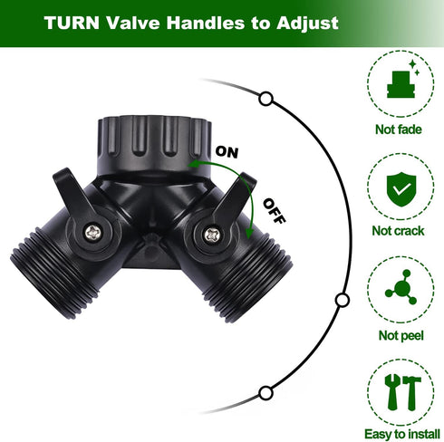 1/4 Inch Drip Irrigation Tubing to Faucet Adapter Connector, 2 Way Y Splitter for 3/4" Inch Garden Hose to 1/4 Inch Drip Irrigation Hose...