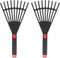 Lawn Rake Head Hand Rake Garden Tool, 2PCS Plastic Hand Rake Soil Tiller with Ergonomic Handle, Small Rake for Leaves, Gardening, Cultivating, Loo...