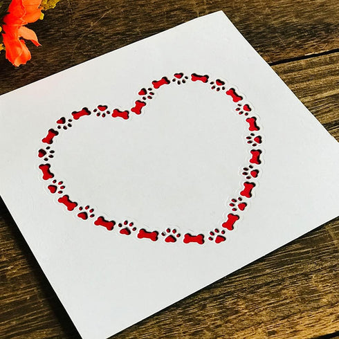 Heart Dog Paw Bone Metal Die Cuts,Cutting Dies for Card Making Clearance,Embossing Dies for Scrapbooking, DIY Album Paper Cards Art Craft Decorati...