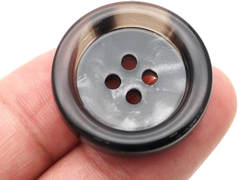 CRAFTMEMORE Tortoiseshell Resin Buttons 4 Holes Button for Garment Sewing Men's Suit DIY Crafts TG47 (25mm Black, 12pcs)...