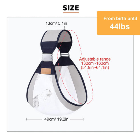 Portable Breathable Baby Carrier, 3D Honeycomb Mesh Wrap Child Slings with Adjustable Widen Shoulder Straps, for 0-36 Months Newborns, Infants and...