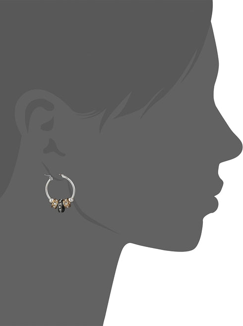 Nine West "High Stakes" Multi-Tone Petite Slider Hoop Earrings...