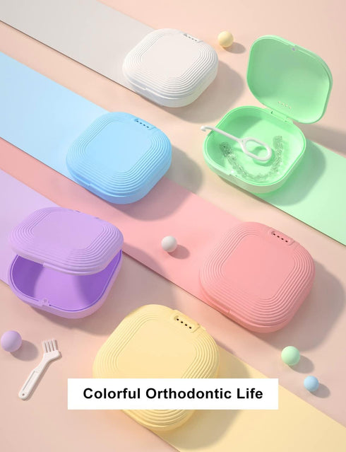 HEMILAB® Retainer Case, Slim Aligner Case with Vent Holes, Compatible with Invisalign, Mouth Guard Case, Cute Retainer Case with Retainer Removal ...