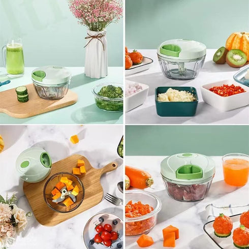 Vegetable Chopper Manual Food Processor, Veggie Chopper Cutter for Salad Garlic Nut Onion...