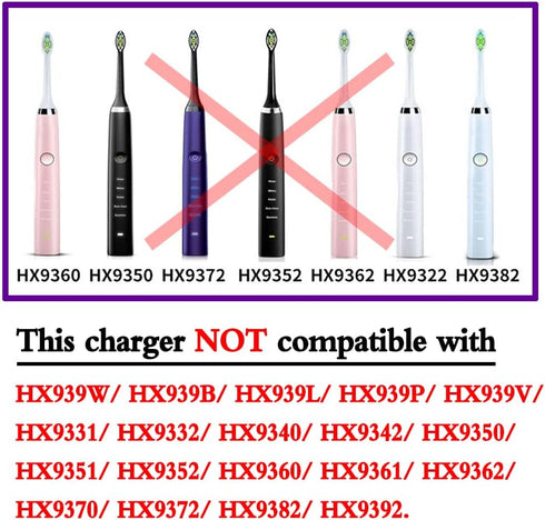 Replacement Electric Toothbrush Charger Base CBA1001 for Philips Smart 9300 9500 9700 Series, Replacement Sonicare Charger Base for HX9901 HX9903 ...