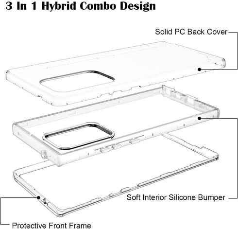 WeLoveCase Galaxy Note 20 Ultra Clear 3-in-1 Full Body Heavy Duty Shockproof TPU Bumper Case, 6.9inch...