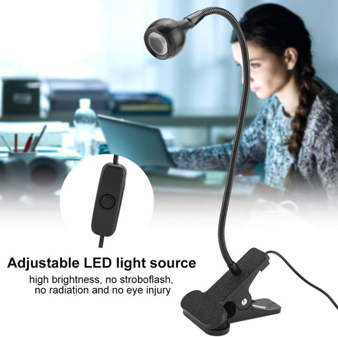 LED Clip On Reading Light, Book Light, Bed Lamp, Sample Style USB LED Table Light Mini Desk Night Lamp with Clip for Home Study Reading (Warm-Blac...