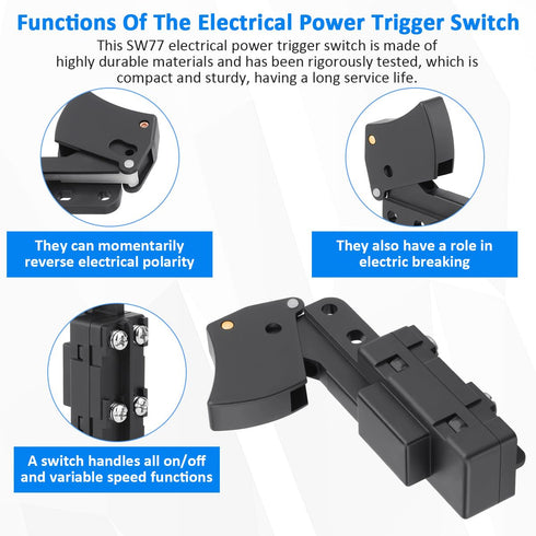 SW77 Trigger Switch Replacement Part for Replaces Skil Bosch Circular Saw 2610321608 HD77 or HD77M, Ryobi & Ridgid 760245002 Electric Saw Switch...