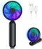 VersionTECH. Portable HandHeld Fan, Personal USB Hand Fans with RGB Color Light, 5 Speed Foldable Table Fan with Rechargeable Battery Operated for...