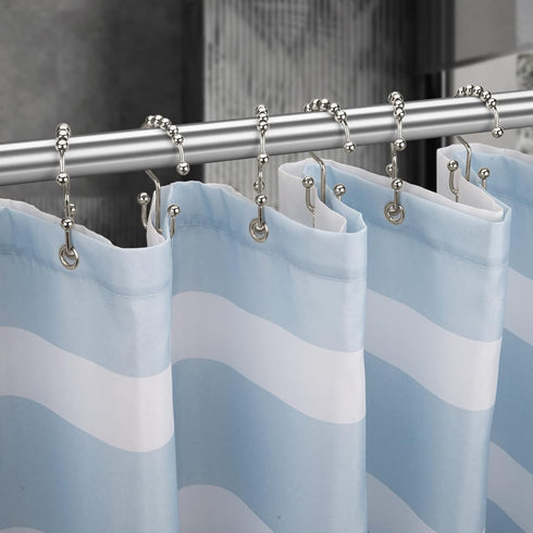 Titanker Shower Curtain Hooks Rings, Rust Resistant Metal Double Glide Shower Hooks Rings for Bathroom Shower Rods Curtains, Set of 12 Hooks - Nic...
