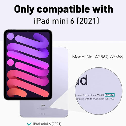 AICase iPad mini 6 (2021) with Screen Protector, Kickstand Shockproof Heavy Duty Resistant Rugged Hybrid Three Layer Full Body Protection Case wit...