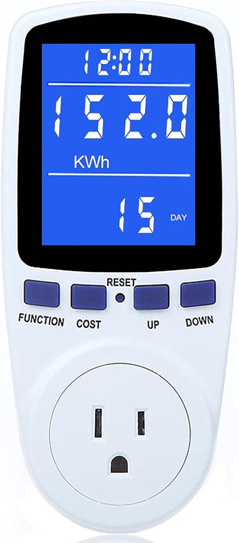 Upgraded Watt Power Meter Plug Home Electrical Usage Monitor Consumption, Energy Voltage Amps Kill Tester with Backlight, Overload Protection, 7 M...