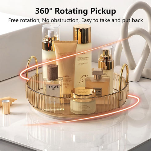Rotating Makeup Organizer for Vanity, Spinning Cosmetics Storage for Bathroom Countertop, Skincare Holder Rack for Facial Cream, Perfume, Lotion, ...