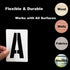 4 Inch Alphabet Letter Stencils for Painting - 42 Pack Letter and Number Stencil Templates with Signs for Painting on Wood, Reusable Numbers and L...