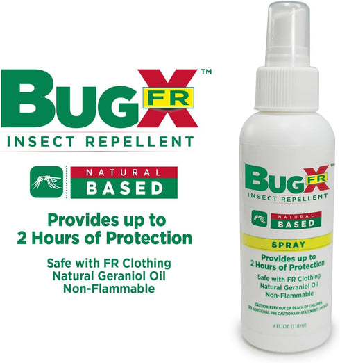 Bug X FR Deet Free Insect Repellent Spray (8 oz. Bottle) - Naturally Derived Geranium Oil Repellent for Protection Against Mosquitos & Ticks...