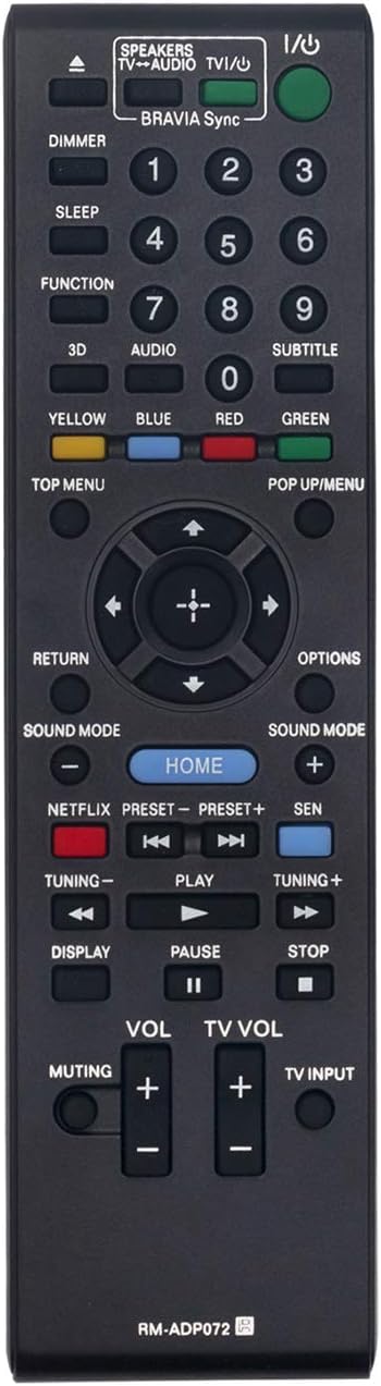 RM-ADP072 Replace Remote Control fit for Sony Blu-ray Disc DVD Player BDV-E190 BDV-E490 BDV-E390 BDV-T79 BDV-N790W BDV-E385 BDV-T39 BDVE190 BDVE49...