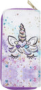 Cute Unicorn PU Leather Zip Around Long Wallet Cluth Travel Purse for Women Gilrs Ladies...