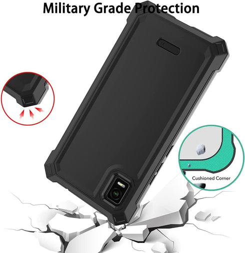 for ATT Calypso 3 case, with Tempered Glass Screen Protector 360 Full-Body Soft TPU Bumper Shockproof Silicone Protective Phone Cover Case for AT&...