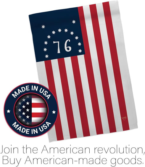 Breeze Decor - Bennington Americana - Everyday Historic Impressions Decorative Vertical Garden Flag 13" x 18.5" Printed In USA...