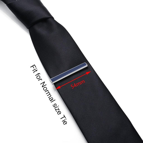 HONEY BEAR Mens Tie Clip Bar for Normal Size Business Wedding Gift,5.4cm,Navy Blue...