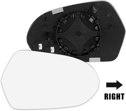 X AUTOHAUX Car Rearview Mirror Glass Replacement with Backing Plate Heated Right Side Passenger Side for Audi A6 Quattro S6...