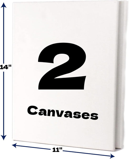 ArtSkills Stretched Canvases for Painting, 11x14 Canvas Painting Supplies for Artists, Blank Canvas Pack, 2-Pack...