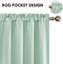 DWCN Blackout Curtains Room Darkening Thermal Insulated Bedroom Curtains Window Curtain Panels, 52 x 45 inches Long, Set of 2 Light Green Rod Pock...