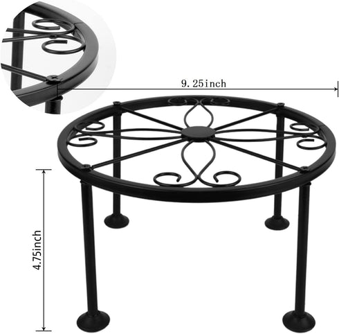 1 Pack 9 Inches Metal Plant Stand Outdoor Indoor, Flower Pot Planter Holder, Rustproof Iron Stands Perfect for Beverage Dispenser, Balcony, Garden...