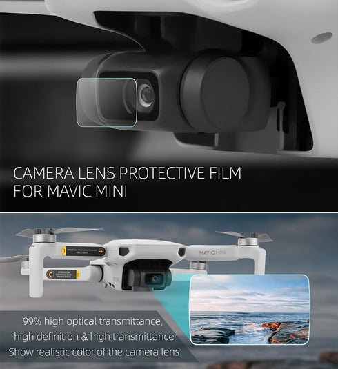 Multifunctional Drone Accessories Set Kit Lens Hood + Lens Protective Film for DJI Mavic Mini/Mavic Mini 2...