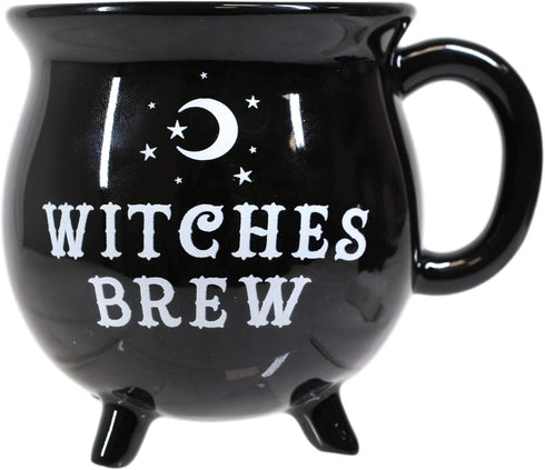 Ebros Wicca Sacred Crescent Moon Witches Brew Black Cauldron Mug Cup 14oz Coffee Tea Drink Cup Mugs...