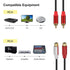 2RCA Male to 2RCA Female Cable 1.5m, Gold Plated 2 RCA to 2 RCA Audio Cable Cord Wire Y Adapter for Tablets, MP3, HiFi Stereo System, Speaker(Male...
