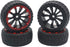 4Pack ShareGoo OD 2.55" 12mm Hex Wheel Rims & Rubber Tires Set Compatible with HSP Redcat HPI Tamiya 1/10 RC On-Road Touring Drift Car...