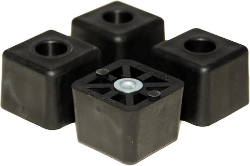 4 Large Cube Square Rubber Feet Bumpers - 1.125 H X 1.500 W - Made in USA Heavy Duty Non Marking for Furniture, Tables, Chairs, Desks, Benches....