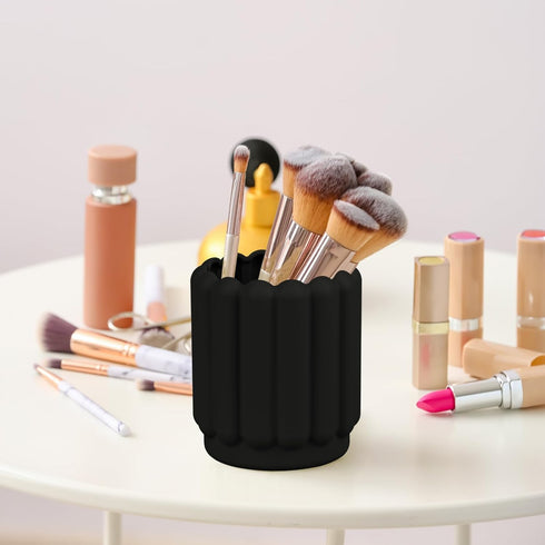 Silicone Pen Holder, Pencil Holder Cute Pens Cup for Desk for Kids Office Decor Desk Accessories Pen Pot Desk Organizer (Black)...