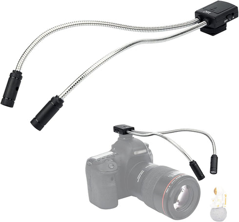10 Inch Long Portable Shoe-Mount LED Macro Arm Light CRI 95+ 5600K Photo Lighting with 5 Level Ajustable Flexible Fill Lights for Macro Lens Camer...