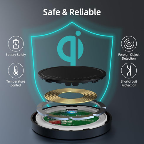 Wireless Charger, 15W Max Fast Magnetic Wireless Charging Pad Compatible with iPhone 15/14/13/12/11/X/8, Samsung Galaxy S22/S21/S20, AirPods Pro 2...