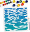 Sea Wave Stencil 11.8×11.8inch Large Summer Ocean Wave Stencils with Paint Brush Sea Surface Drawing Template for Wood Walls Canvas Furniture Art ...
