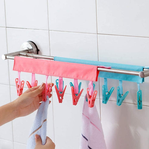 TamBee Travel Hangers Foldable for Suitcase Clothespin Travel Portable Folding Clothes Drying Hanger with 6 Clips Pack of 3 (Black, Red, Rose red)...