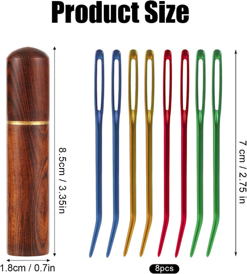 8pcs Large Eye Darning Needles for Wool, Stainless Steel Embroidery Needles Large Eye Hand Knitting Needles Tapestry Needles Yarn Sewing Needle wi...