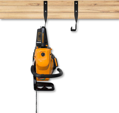 2PCS Chainsaw Wall Mount Holder Backpack Blower Rack Accessories and Tools for Garage Wall?Weed Eater String Trimmer Hanger Buddy Chain saw Storag...