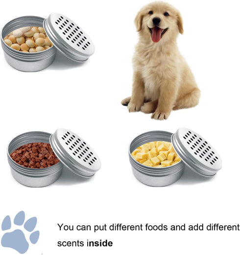 18 Pack Dog Scent Work Tins Training Kit Nose Work Magnetic Dots Scent Work Containers for Dogs Training Metal Box Smell Aluminum Cans with Lids (...