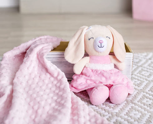 Baby Starters Textured Dot Blanket with Satin Trim, Pink 30" x 40"...
