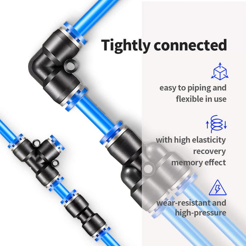Pneumatic Tubing Blue PU Air hose Pipe Tube Kit 5/32 inch or 4mm OD 2.5mm ID 39.4ft/12 Meter for Air Line or Fluid Transfer...